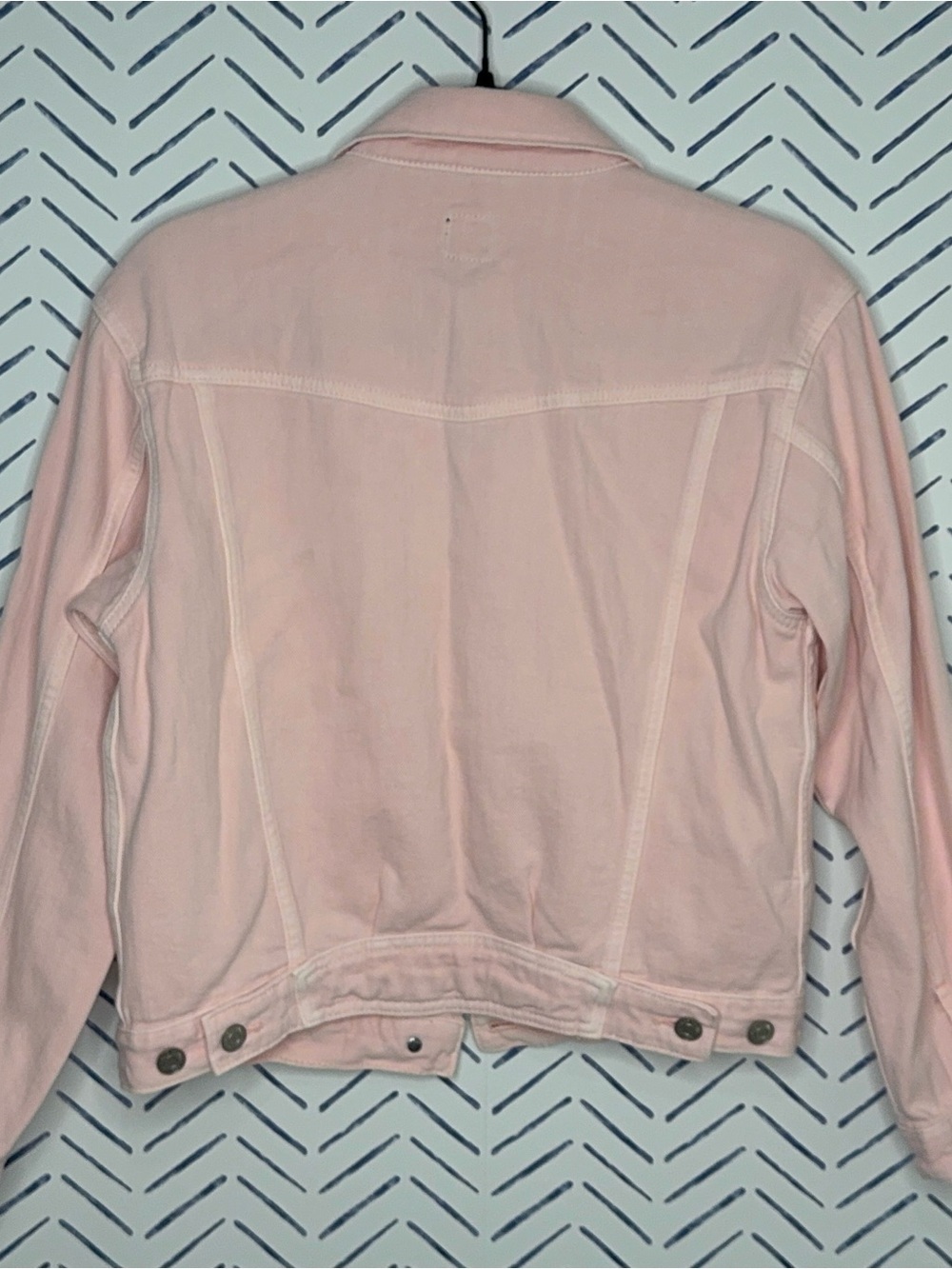 GAP RARE Light Pink Denim Jacket Cropped Trucker Jean Jacket Casual Cottagecore - Picture 4 of 5